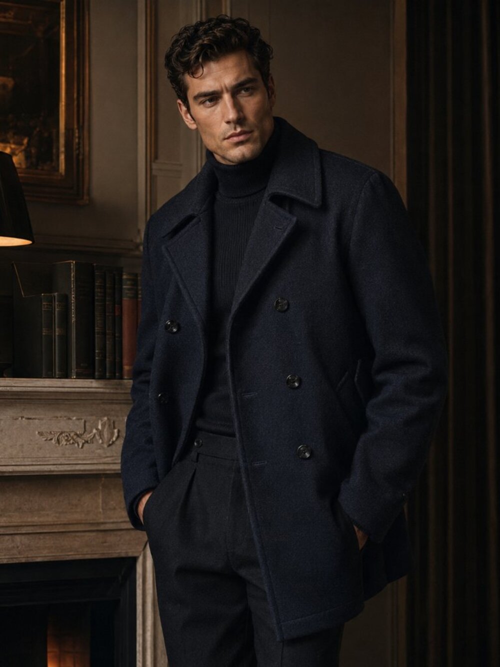 Vintage Casualcraft of New York Navy Wool Blend Peacoat Men’s 46 Regular